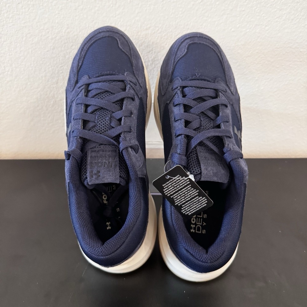 Under Armour Men Edge Suede Midnight Navy Casual Shoes 8.5 3027731-411 NWB - Picture 7 of 12